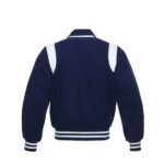 Royal Blue Letterman Jacket With White Shoulder Inserts - Image 2