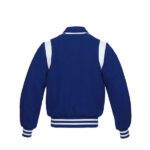 Blue Letterman Jacket With White Shoulder Inserts - Image 2
