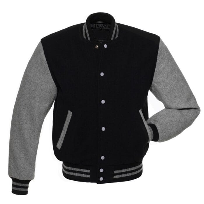 ApEI5Avsx7hesqS0yYsvZnUQUTiH2RZOJozOPooY Black & Gray All Wool Varsity Jacket - Image 1