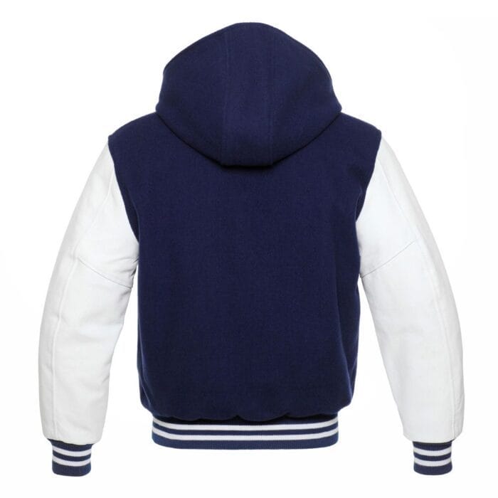HS56j4NoaCkKxR2Q3vcoZMeZSQmATUb7DnUiHbtv Royal Blue Hoodie Letterman Jacket With White Leather Sleeves - Image 3