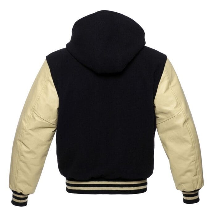 PP25Et2ovQ4I9EcZOREa3J1OmjV9DGX0XwYAkvPX Black Hoodie Letterman Jacket With Off-White Leather Sleeves - Image 3