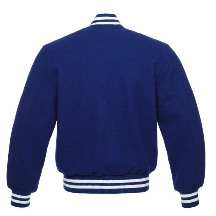 Royal Blue All Wool Letterman Varsity Jacket - Image 3