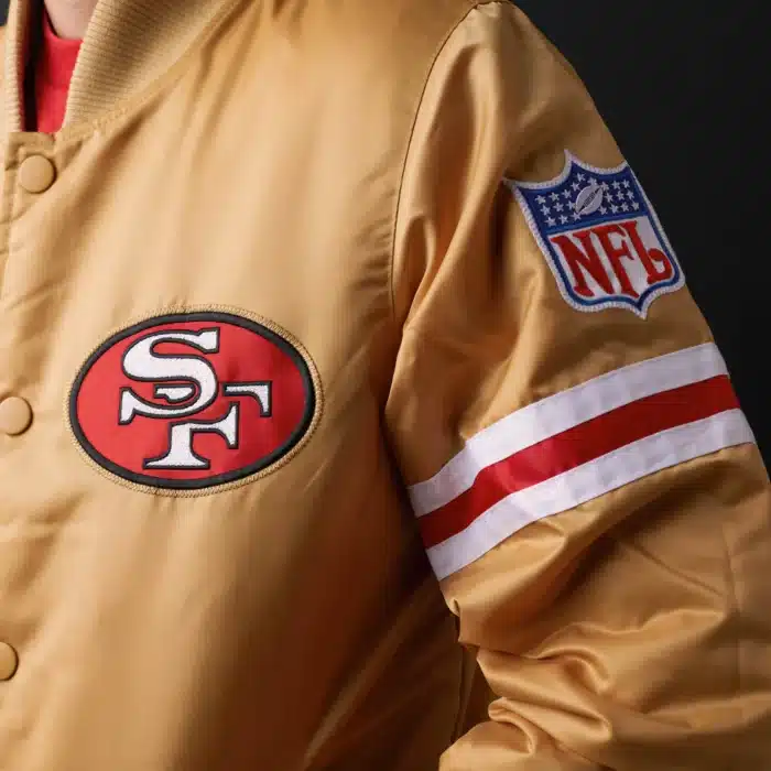 San Francisco 49ers Satin Bomber Jacket - Image 5