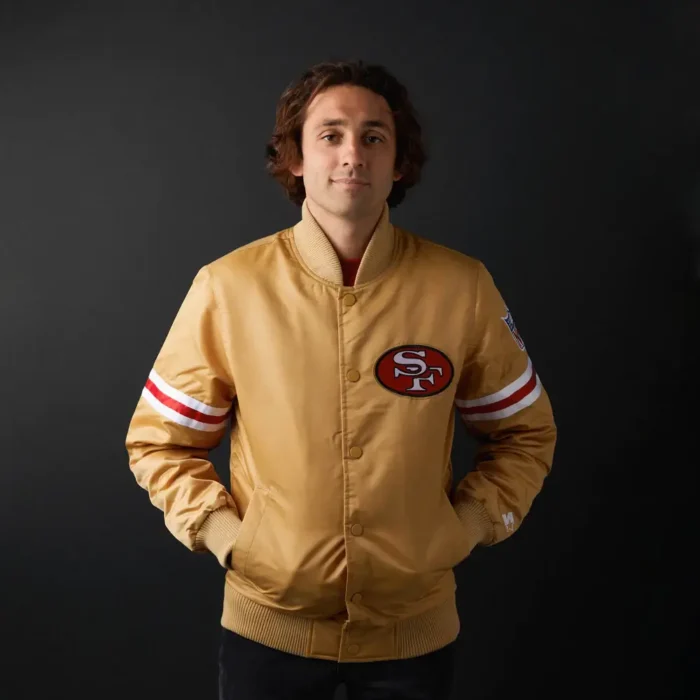 San Francisco 49ers Satin Bomber Jacket - Image 2