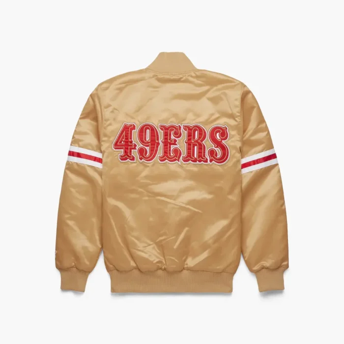 San Francisco 49ers Satin Bomber Jacket - Image 3