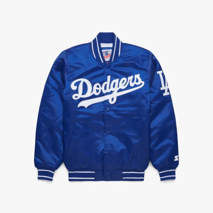 LA Dodgers Satin Bomber Jacket - Image 1