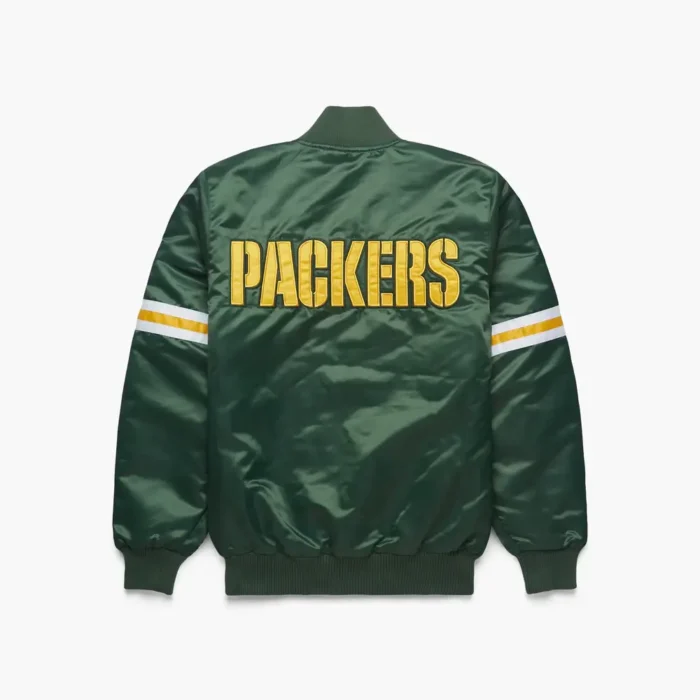 HOMAGE-X-Starter-Packers-Gridiron-Jacket-01210883259-green-back_x1000.jpg Green Bay Packers Satin Bomber Jacket - Image 2