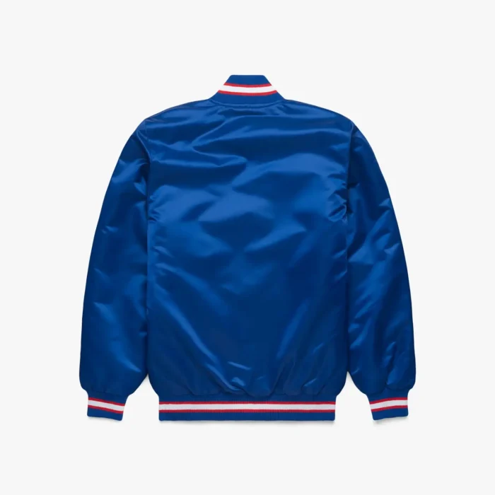 HOMAGE-X-Starter-Rangers-Satin-Jacket-01211584118-blue-back Texas Rangers Satin Bomber Jacket - Image 3
