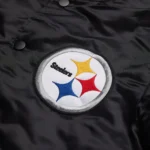 Pittsburgh Steelers Satin Varsity Bomber Jacket - Image 3