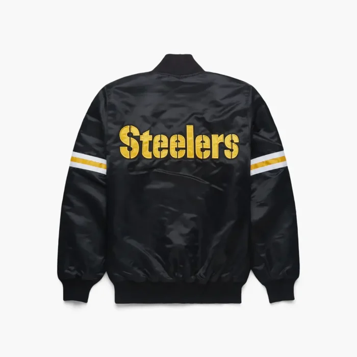 Pittsburgh Steelers Satin Varsity Bomber Jacket - Image 2