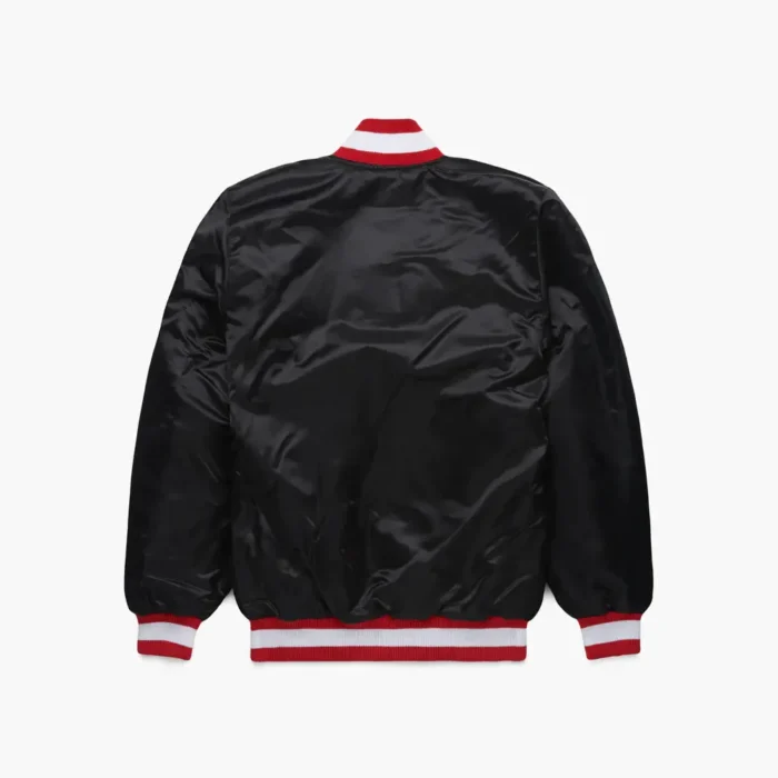 49ers Black Satin Bomber Jacket - Image 3