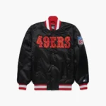 49ers Black Satin Bomber Jacket