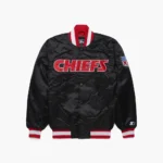 Kansas City Chiefs Black Satin Bomber Jacket