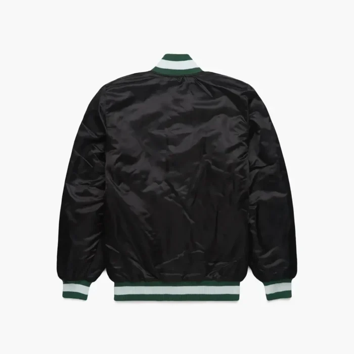 Packers Black Satin Bomber Jacket - Image 3