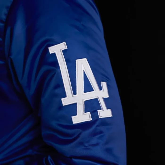 LA Dodgers Satin Bomber Jacket - Image 3