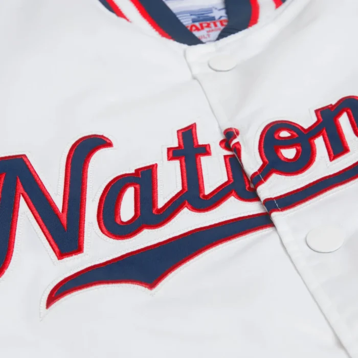 HOMAGEXStarterNationalsSatinJacket-012115831X7-white-alt-1 Washington Nationals Satin Bomber jacket - Image 2