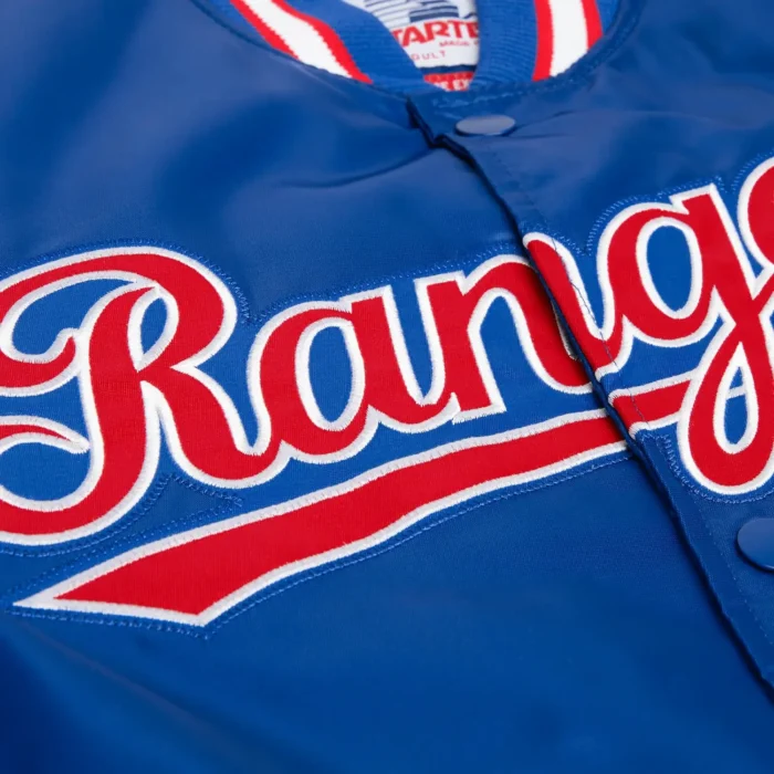 HOMAGEXStarterRangersSatinJacket-01211584118-blue-alt-1 Texas Rangers Satin Bomber Jacket - Image 2
