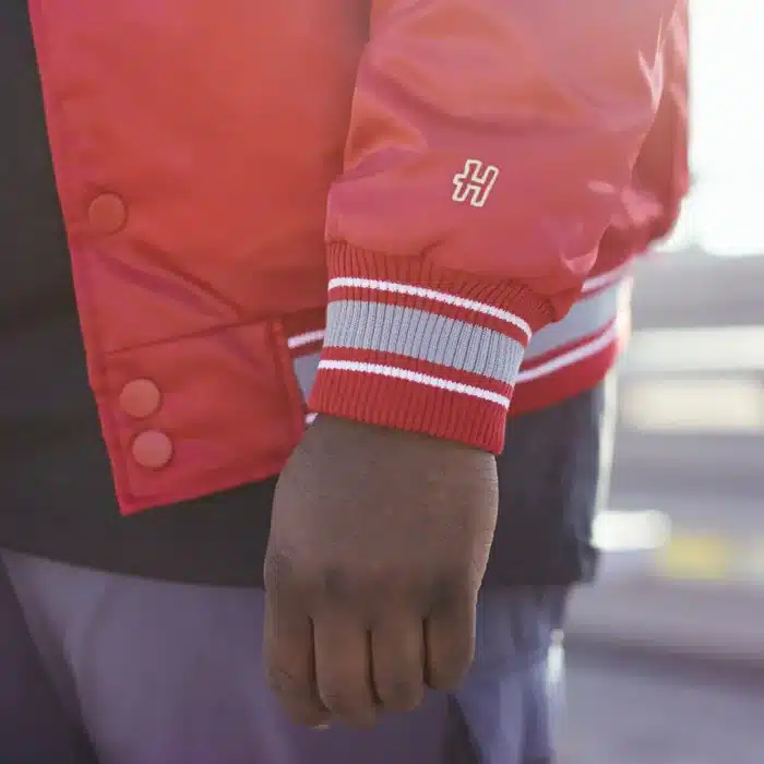 Ohio State Buckeyes Red Satin Bomber Jacket - Image 3