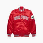 Ohio State Buckeyes Red Satin Bomber Jacket