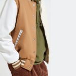 Colorblock Bear Varsity Jacket Leather Sleeves - Image 3