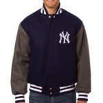 NY Yankees Blue & Grey Wool Varsity Jacket