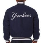 NY Yankees Blue Wool Varsity Jacket - Image 2