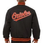 Baltimore Orioles Black Wool Varsity Jacket - Image 2