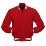 Red All Wool Varsity Jacket - Image 3