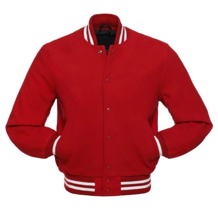 Red All Wool Varsity Jacket - Image 3
