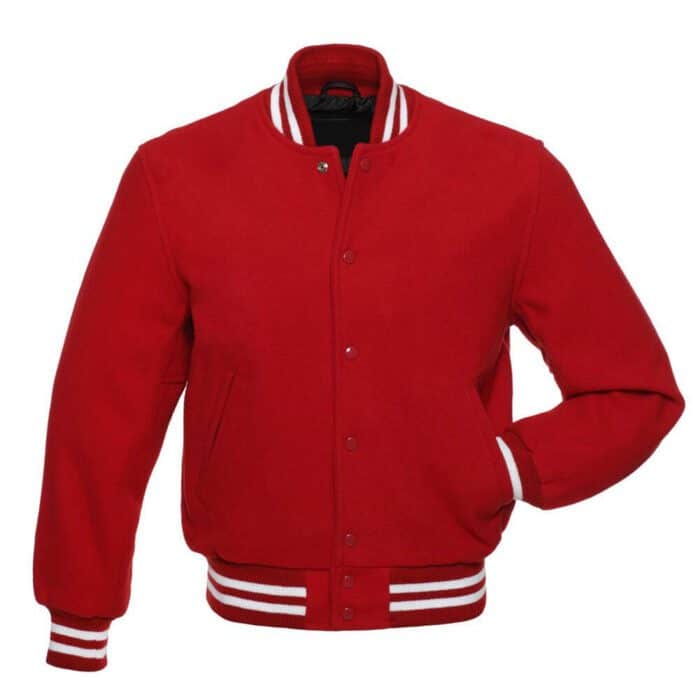 red22(1) Red All Wool Varsity Jacket - Image 1