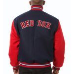 Boston Red Sox Blue & Red Wool Varsity Jacket - Image 2