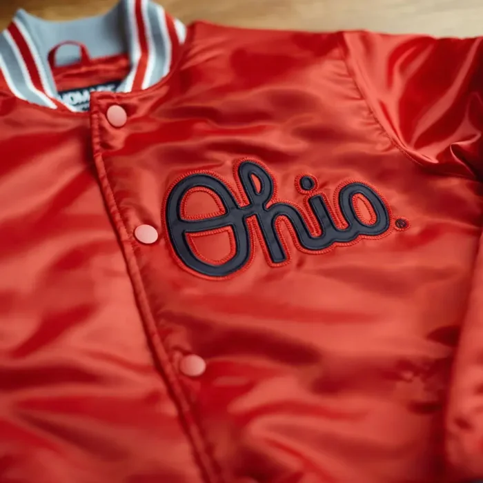 script-ohio-jacket-detail_x1000.jpg Ohio Gameday Champions Satin Bomber Jacket - Image 2