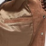 Brown Suede Leather Bomber Varsity Jacket - Image 4