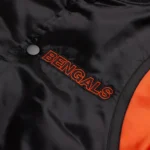 Bengals Black Satin Bomber Jacket - Image 3