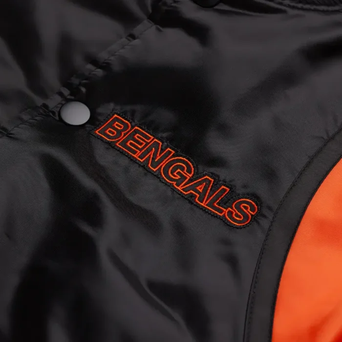 Bengals Black Satin Bomber Jacket - Image 3