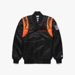 Bengals Black Satin Bomber Jacket