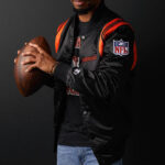 Bengals Black Satin Bomber Jacket - Image 2