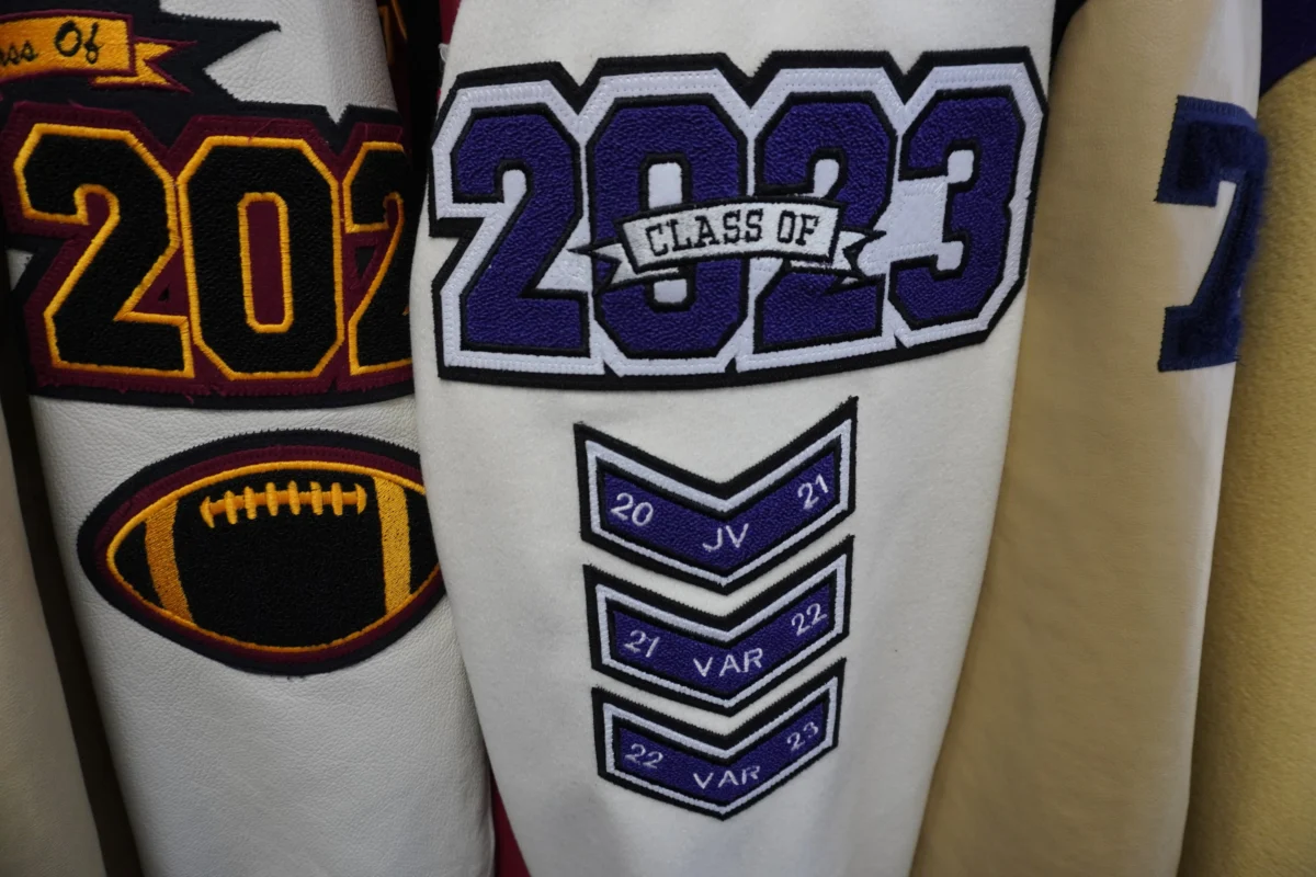 chevrons on letterman jacket