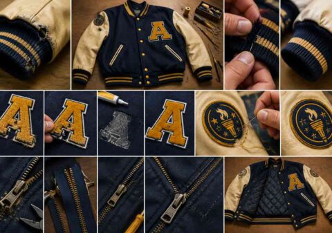 How to Repair a Letterman Jacket: Rib Knit, Patches, and Zippers