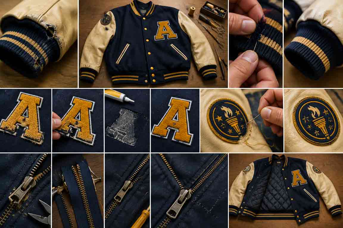 How to Repair a Letterman Jacket: Rib Knit, Patches, and Zippers