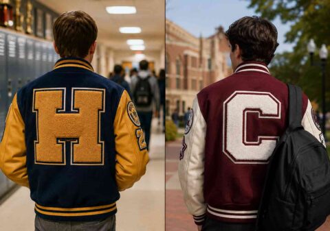 High School vs. College Letterman Jackets