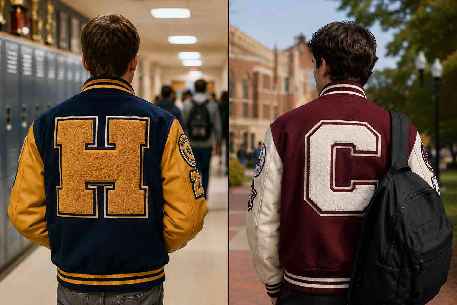 High School vs. College Letterman Jackets